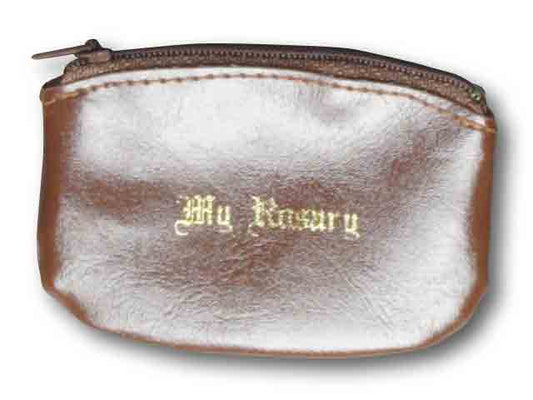 Rosary Zip Purse-brown