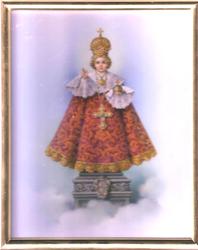 Gold Mylar Framed Print - Infant of Prague - 25 x 20cm