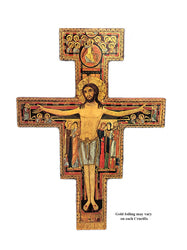 San Damiano Wooden Wall Crucifix - 14 x 10cm