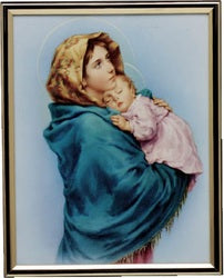 Gold Mylar Framed Print - Ferruzzi Our Lady of the Way - 25 x 20cm