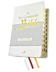 New Community Bible Gift Edition White Leatherette