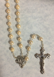 Imitation Pearl Cream Rosary Beads