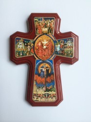 Wood Trinity Cross 15 x 11 cm