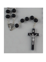 Black Wood Rosary with Large (11 mm) Carved Beads