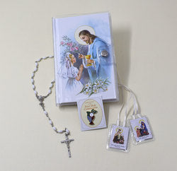 My First Mass Book Set (Girl) - Mass Book, Rosary, Scapular & Communion Pin in Vinyl Case