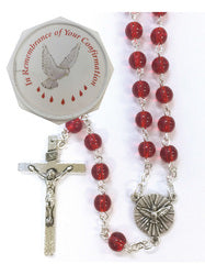 Glass Confirmation Rosary Beads in Plastic Box