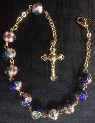 Rosary Bracelet Ceramic Blue