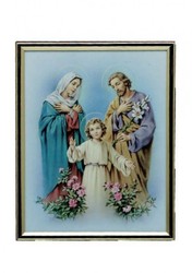 Gold Mylar Framed Print - Holy Family - 25 x 20cm