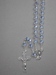 Crystal Aurora Blue Rosary Beads